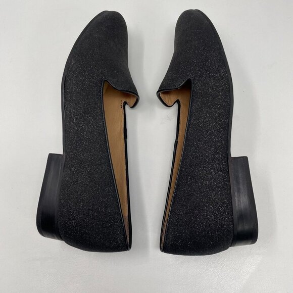 Jack Rogers Ginny Loafer Womens 7.5 Black Sparkle Glitter Slip On Flats - Picture 7 of 10